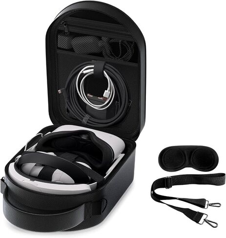 TOENNESEN Hard Carrying Case for Meta Quest Pro/Oculus Quest 2, Carry Case Compatible with Head Strap with Battery, VR Gaming Accessories, Touch Controller, Fashion Design for Travel and Storage in Saudi Arabia