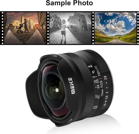 Meike 7.5mm f2.8 Large Aperture Ultra Wide Circular fisheye Manual Focus APS-C Lens for Fujifilm X Mount Mirrorless Camera X-T3 X-H1 X-Pro2 X-E3 X-T1 X-T2 X-T4 X-T10 X-T20 X-A2 X-E2 X-E1 X30 X70 X-A1 in Kuwait