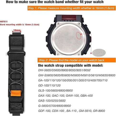 نطاقات DW-H5600 ، حزام Lamshaw Rugged Nylon Sports مع تصميم حلقة منسوجة متوافق مع Casio Gshock DW-5600 ، 8900 ، GA-100/120 ، GA-400/700 ، GW-B5600 ، GW-6900 ، GW-M5610 ، GW-B5600 ، GB-5600 ، G-5600 ، G-5600 ، G-5600 ، in Kuwait