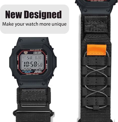نطاقات DW-H5600 ، حزام Lamshaw Rugged Nylon Sports مع تصميم حلقة منسوجة متوافق مع Casio Gshock DW-5600 ، 8900 ، GA-100/120 ، GA-400/700 ، GW-B5600 ، GW-6900 ، GW-M5610 ، GW-B5600 ، GB-5600 ، G-5600 ، G-5600 ، G-5600 ، in Kuwait