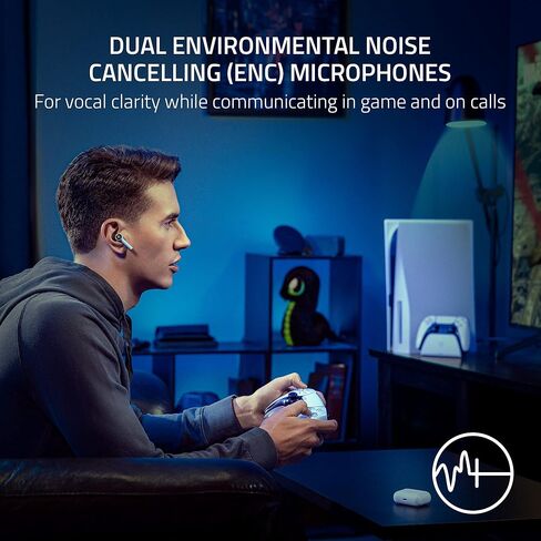 Razer Hammerhead HyperSpeed Wireless Multi-Platform Gaming Earbuds for Xbox Series X|S, Xbox One, PC, Mobile: ANC - Noise Cancelling Mic - Bluetooth 5.2 - RGB Chroma - 30 Hr Battery in Saudi Arabia