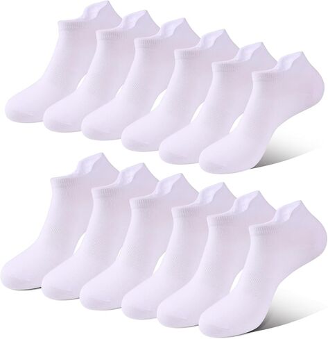 8 أزواج من جوارب الكاحل (الولايات المتحدة ، ألفا ، مقاس واحد ، منتظم ، قصير ، 8pairs (4 أزواج أسود+ 4 أزواج بيضاء) in Kuwait
