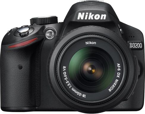 Nikon D3200 24.2 MP CMOS Digital SLR with 18-55mm f/3.5-5.6 AF-S DX VR NIKKOR Zoom Lens (Red) in Kuwait