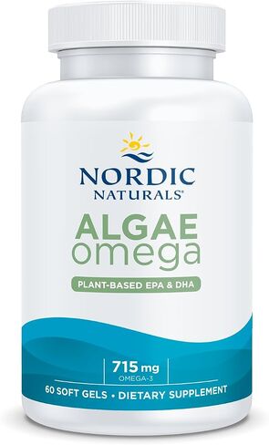 Nordic Naturals Algae Omega - 120 كبسولة هلامية ناعمة - 715 مجم أوميغا 3 - زيت الطحالب النباتية المعتمدة - EPA وDHA نباتي - صحة القلب والعين والمناعة والدماغ - غير معدلة وراثيًا - 60 حصة in Saudi Arabia