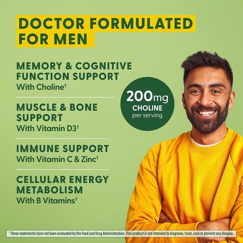 MegaFood Men's Advanced Multivitamin for Men - Doctor -Formulated - Choline, Vitamin B12, Vitamin D, Vitamin C & Zinc - Brain Health & Immune Support - Non-GMO - Vegetarian - 60 Tabs (30 Servings) in Saudi Arabia