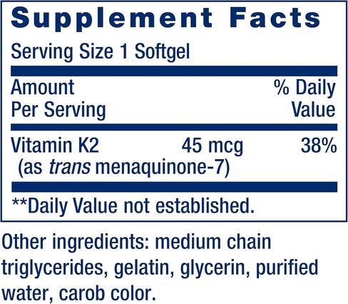 Life Extension Low Dose Vitamin K2 45 mcg – Supports Arterial & Cardiovascular Health – Heart & Bone Health Supplements - Gluten-Free, Non-GMO – 90 Softgels in Saudi Arabia