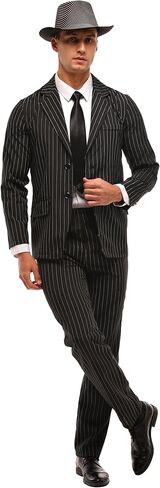 أزياء عصابات Leadtex 1920 للرجال ، وزيارة Mob Boss للرجال ، وبدلة عيد الهالوين المقلدة تشمل سترة ، وسروال وربطة عنق in Kuwait