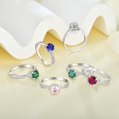 STARCHENIE Promise Ring for Her 925 Sterling Silver Round Engagement Wedding Ring for Women Size 5-10 in Saudi Arabia