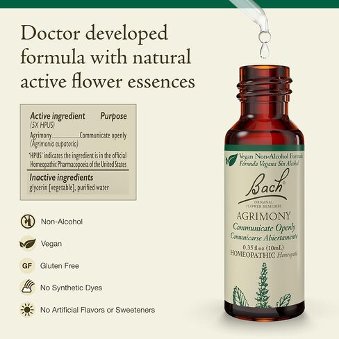 علاجات زهرة باخ الأصلية، الغافث للتواصل المفتوح (تركيبة غير كحولية)، جوهر زهرة المعالجة المثلية الطبيعية، الصحة الشاملة وتخفيف التوتر، نباتي، قطارة 10 مل in Kuwait