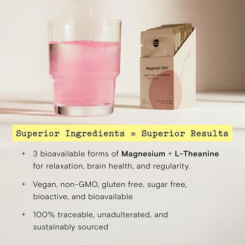 Moon Juice Neuro Magnesi-Om - Brain Support Supplement with Magnesium L-Threonate, Lion’s Mane, L-Theanine & Caffeine - Magnesium Powder for Focus & Memory - Lemon, 3.2 oz, 30 Servings in Kuwait