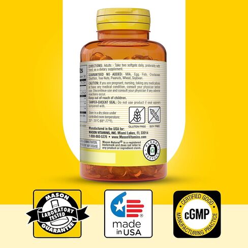 MASON NATURAL Evening Primrose Oil, Relieves PMS Symptoms, Supports Overall Hormone Function, Enhances Women's Health, Softgels, Yellow, 60 Count, Pack of 3 in Saudi Arabia