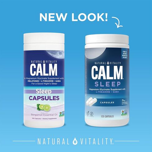 Natural Vitality Calm Sleep, Melatonin & Magnesium Citrate, Sleep Aid Drink Mix, GABA, Sleep Aid, Vegan, Gluten Free & Non-GMO, Mixed Berry, 16 Oz in Kuwait