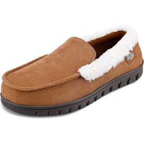 Dickies Men's Closed Back Memory Foam Corduroy Venetian Slipper-Indoor/Outdoor Sole, Machine Washable