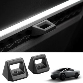 2PCS L-Track Hooks for Tesla Cybertruck Bed Rail Track Accessories Die-cast Aluminum Hooks Powder-Coated Process Black
