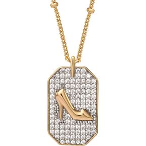 Disney Princess Yellow Flash Plated Sterling Silver Cubic Zirconia Pendant Necklace, Officially Licensed