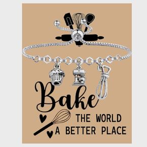 MAOFAED Baker Gift - Bake The World A Better Place - Pastry Lover Merchandise (Card BR)