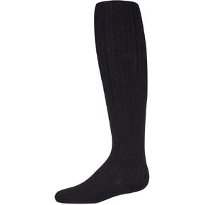 MeMoi Cotton Blend Tights for Girls, Ultra Soft and Breathable Cable Tights for Girls - Sizes 2-14