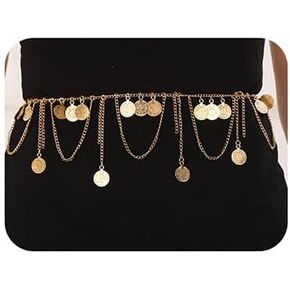 WIWPAR GOLD BELLY BELLY CEIST CHAIN ​​BOHO METAL CELIST CARNING BUSK BUSK BUNT COIN PRENDIAN