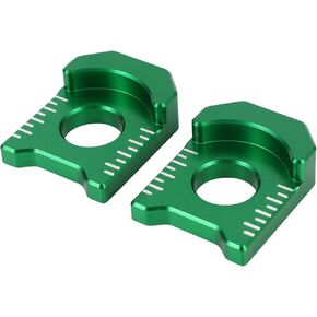 KLX140 Rear Axle Blocks Chain Adjuster CNC for KLX140/KLX140L 2010-2024, KLX140G 2017-2024, KLX230R 2020-2024 Dirt Bike Motorcycle, Green
