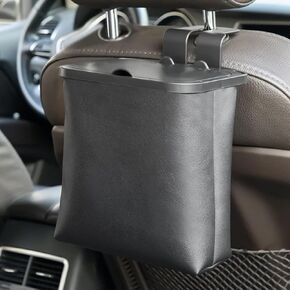 JSCARLIFE Hanging Car Trash Can with Lid Leakproof Bag, Waterproof Car Garbage Can, Multipurpose Trash Bin for Car