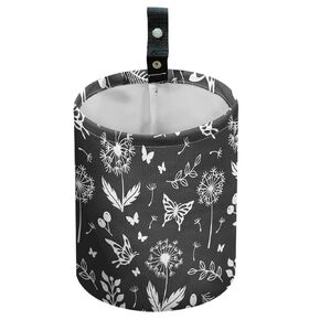 Branches Dandelions Car Trash Can Butterfly Waterproof Garbage Can Car Seat Back Hanging Trash Bag Portable Camping Garbage Bin Storage Bag Collapsible Trash Container for Vehicle Kitchen