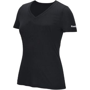 Reebok Women's Black Training Tri-Blend V-Neck T-Shirt B84706