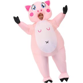 Inflatable Pig Costume for Adults Animal Pink Pig Blow up Suit Halloween Inflatable Costumes for Adult