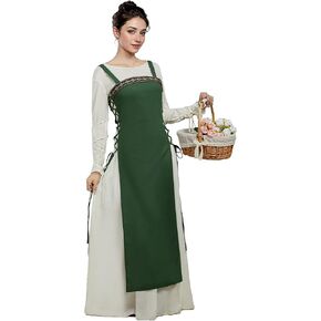 miccostumes المرأة الفايكنج ساحة العصور الوسطى على اللباس مع حزام