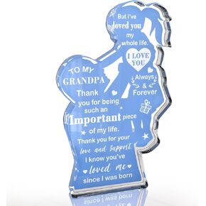 Grandpa Gifts, Grandpa Fathers Day Gift, Grandpa Christmas Gifts from Granddaughter, Grandpa Birthday Gifts from Grandkids Grandchildren Home Decorative Acrylic Plaque Sign 5 x 3 Inch
