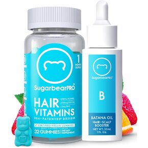 Sugarbear Hair Vegan Vitamin Gummies for Luscious Hair - Vitamin C, Biotin, B12, Zinc, Iodine, Folic Acid, Coconut Oil, Hair and Nails Supplement for Women & Men Susan G. Komen Gift Set in Saudi Arabia