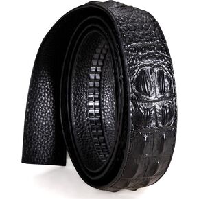 Dubulle Men's Belt Business Only Strap Replaceable Match Slide Buckle 35mm 1 3/8 Adjustable Cuttable Strap