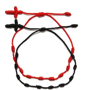 2 PCS/Set Kabbalah String Bracelet for Good Luck for 7 عقدة مجوهرات سوار مضفر لـ Wome C# Cotton Thread C#