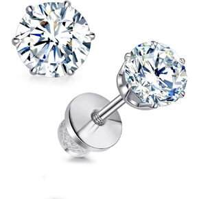 Limerencia Moissanite Stud أقراط G23 Titanium Hypiallergenic برغي الظهر أقراط Moissanite D Action D Color VVS1 وضوح الهدايا للمجوهرات للنساء الرجال 0.2CT-1.6CT