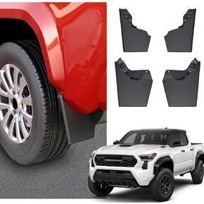 Mud Flaps for Toyota Tacoma Accessories 2024 2025 Splash Guards 4pcs, No Drilling Fender Mudguards Kit with Hardware Accessories for Tacoma Gen4