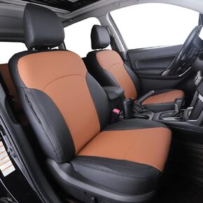 HKZ Custom Fit Outback Car Seat Cover 2-Row Full Set for Subaru Outback 2020 2021 2022 2023 2024 - Leather Full Coverage (Black)