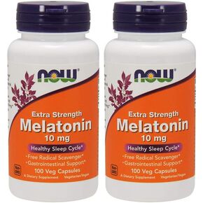 Now Foods Melatonin, 10 mg, 100 Veggie Caps, 2 Pack