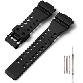 Natural Resin Strap Compatible with Casio GD120/GA-100/GA-110/GA-100C Men's 16mm Watch Band Replacement