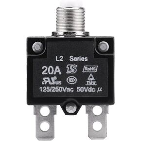 Overload Protector, Qiilu Reset Thermal Switch, AC 125/250V Reset Thermal Switch Circuit Breaker Over Current Overload Protector for Generator(C)