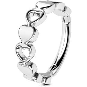 OUFER 14G Belly Rings, 316L Stainless Steel Belly Button Rings, Hollow Heart Design Belly Button Piercing, Navel Piercing Jewelry For Women