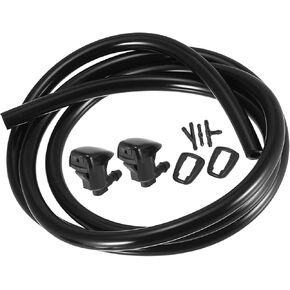 Windshield Washer Nozzle Kit 55157319AA 100cm Washer Hose and Adapter Wiper Wash Spray Jet for Jeep Liberty 2008-2012 Plastic (Set of 6)