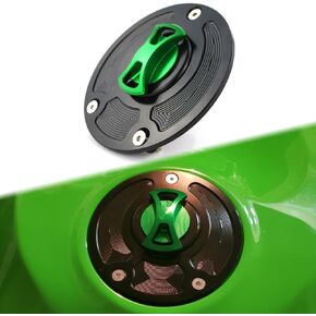 XITOMER CNC CNC Aluminium Billet Fuel Cap ، مناسب لـ Z1000 2007-18/ Z800 2013-18/ ER650 ER-6N ER-6F Ninja 650 2006-2013/ Versys 650 KLE650 2007-18/ Versys1000 2012-18 ، غطاء الغاز (الأخضر)