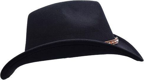 Kids Girls Boys Wide Brim Western Cowboy Cowgirl Hat with Buckle Belt Felt Fedora Hat in Saudi Arabia