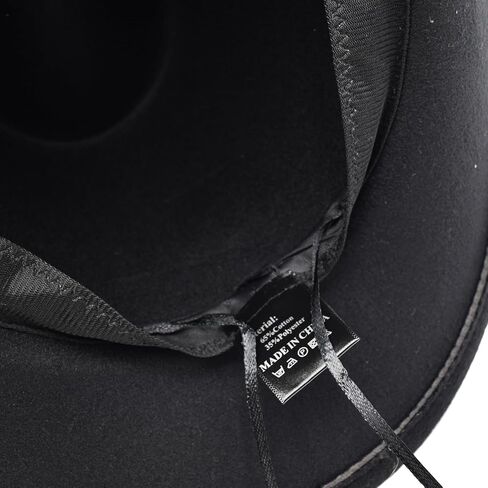 Kids Girls Boys Wide Brim Western Cowboy Cowgirl Hat with Buckle Belt Felt Fedora Hat in Saudi Arabia