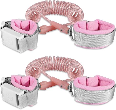 Anti Lost Wrist Link with Magnetic Induction Lock 2 Pack (6.56ft Pink+6.56ft Orange) Toddler Wrist Leash for Kids Child Safety Harness with Reflective Strip in Kuwait