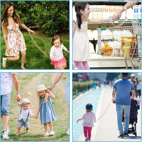 Anti Lost Wrist Link with Magnetic Induction Lock 2 Pack (6.56ft Pink+6.56ft Orange) Toddler Wrist Leash for Kids Child Safety Harness with Reflective Strip in Kuwait