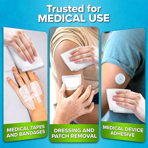 JJ CARE Adhesive Remover Wipes [Pack of 50] 6"x7" Large Stoma Wipes - Medical Adhesive Remover Wipes - Sting Free Adhesive Remover Wipes for Skin Ostomy, Colostomy Devices, Dressings and Medical Tapes in Saudi Arabia