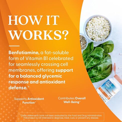 Doctor's Best Benfotiamine 300 with BenfoPure, Helps Maintain Healthy Glucose Metabolism, Non-GMO, Vegan, Gluten Free, Soy Free, 300 mg, 60 Veggie Caps in Saudi Arabia