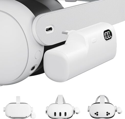 Battery Pack for Oculus Quest 2, Accessories for Oculus Quest 2 Headset, 5000mAh Extended Power Compatible with Meta Quest 2 Oculus Original Strap and Elite Strap Extended Play time VR Power Bank in Saudi Arabia
