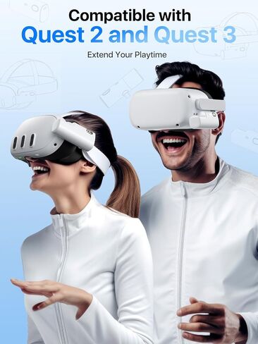 Battery Pack for Oculus Quest 2, Accessories for Oculus Quest 2 Headset, 5000mAh Extended Power Compatible with Meta Quest 2 Oculus Original Strap and Elite Strap Extended Play time VR Power Bank in Saudi Arabia