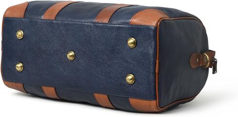 Adyan Leather Duffle Weekender Bag 18" for Men Women Handmade Soft Leather Overnight Weekend Travel Duffle Bags for Gym Sports (18 Inch, Navy Blue) in Kuwait